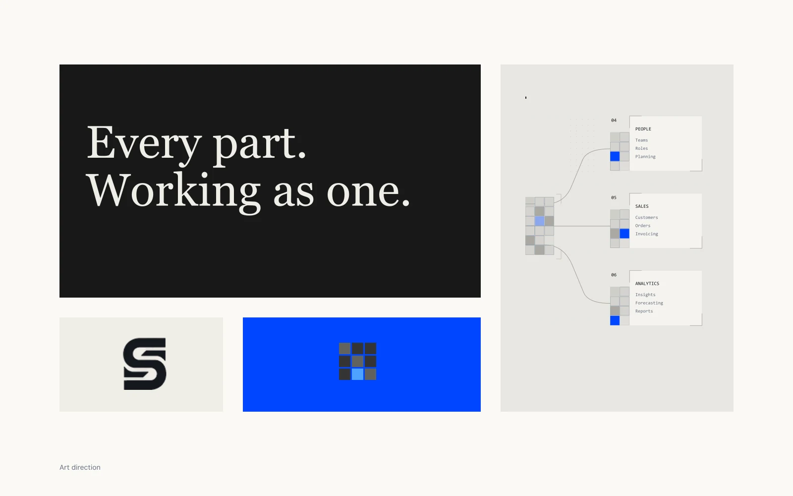 Stamen Solutions — Typography, the Stamen mark and connected graphics, brought together in the website direction.